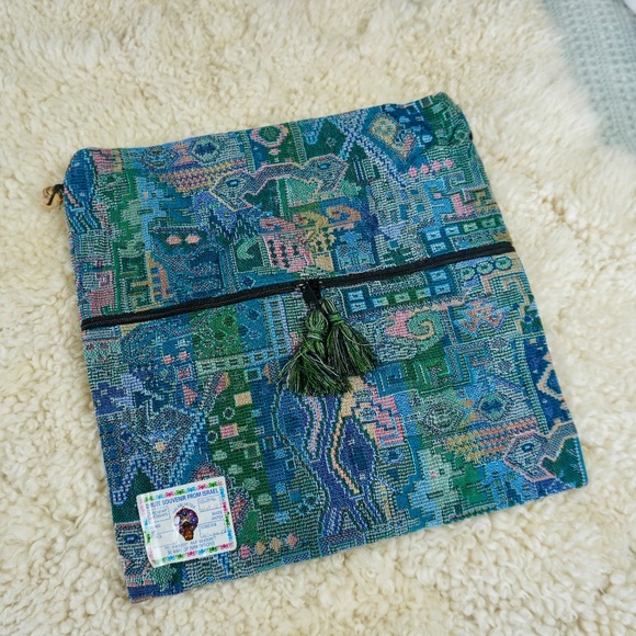 VTG Tapestry Cross Body Messenger Bag Carpet Fabric Boho Purse Hippie Festival - Picture 1 of 9